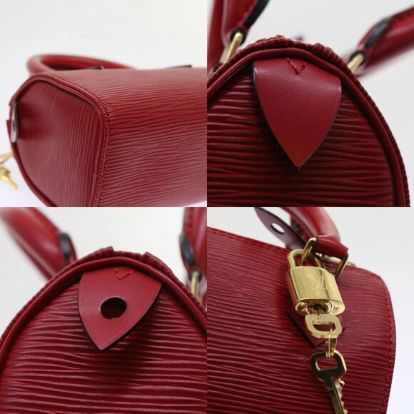 LOUIS VUITTON Epi Mini Speedy Hand Bag SPO 2way Red LV Auth 56797SM - Picture 15 of 15